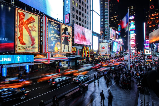Times Square and Broadway marquees